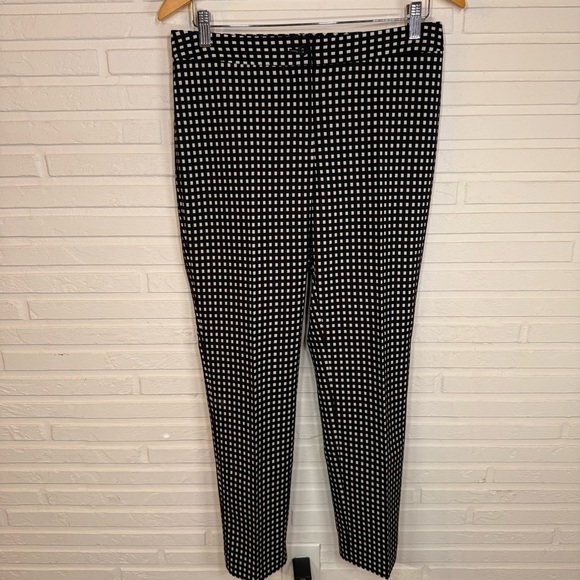 J. McLaughlin Black and White Cosmo Gingham Stretch Slacks, Women’s Size 4 - Picture 1 of 9